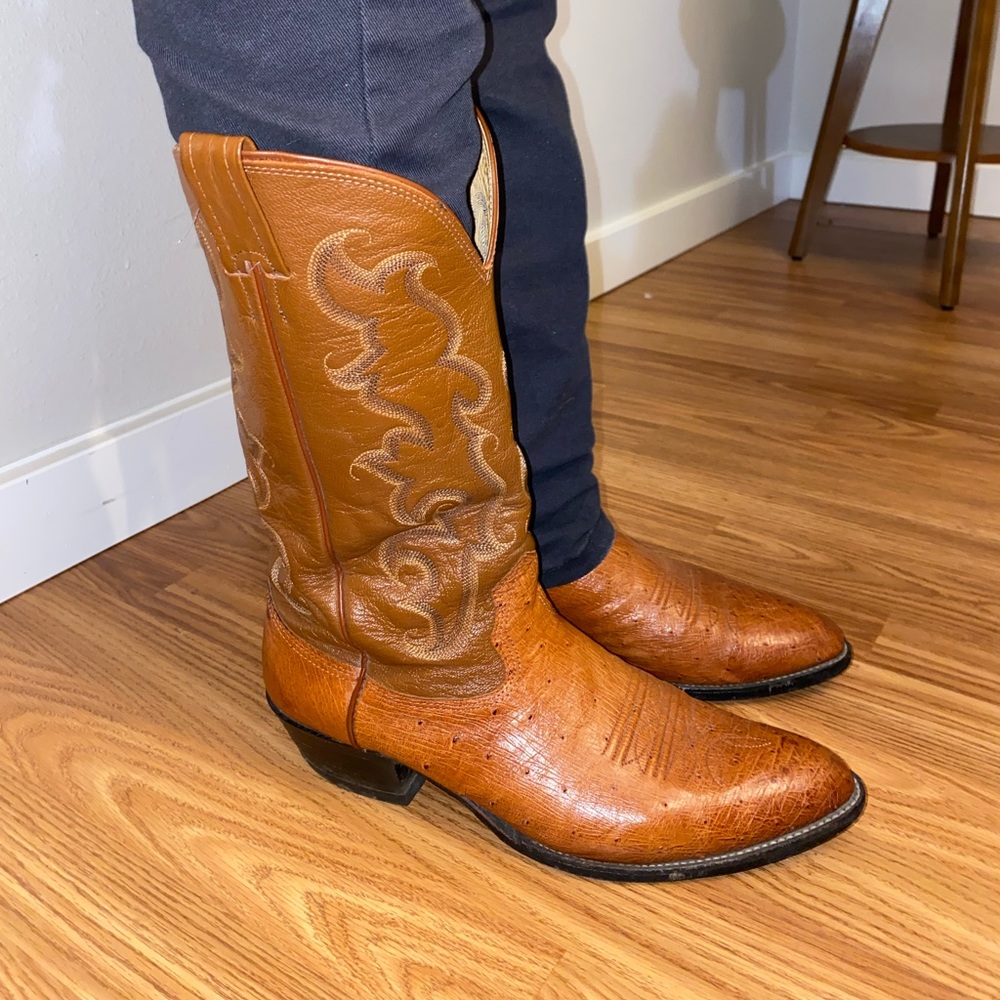 Nocona half hide ostrich boots